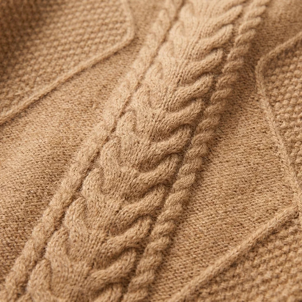 Women's Cable Knit Mock Neck Sweater – Long Sleeve