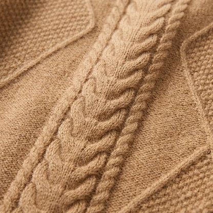 Women's Cable Knit Mock Neck Sweater – Long Sleeve