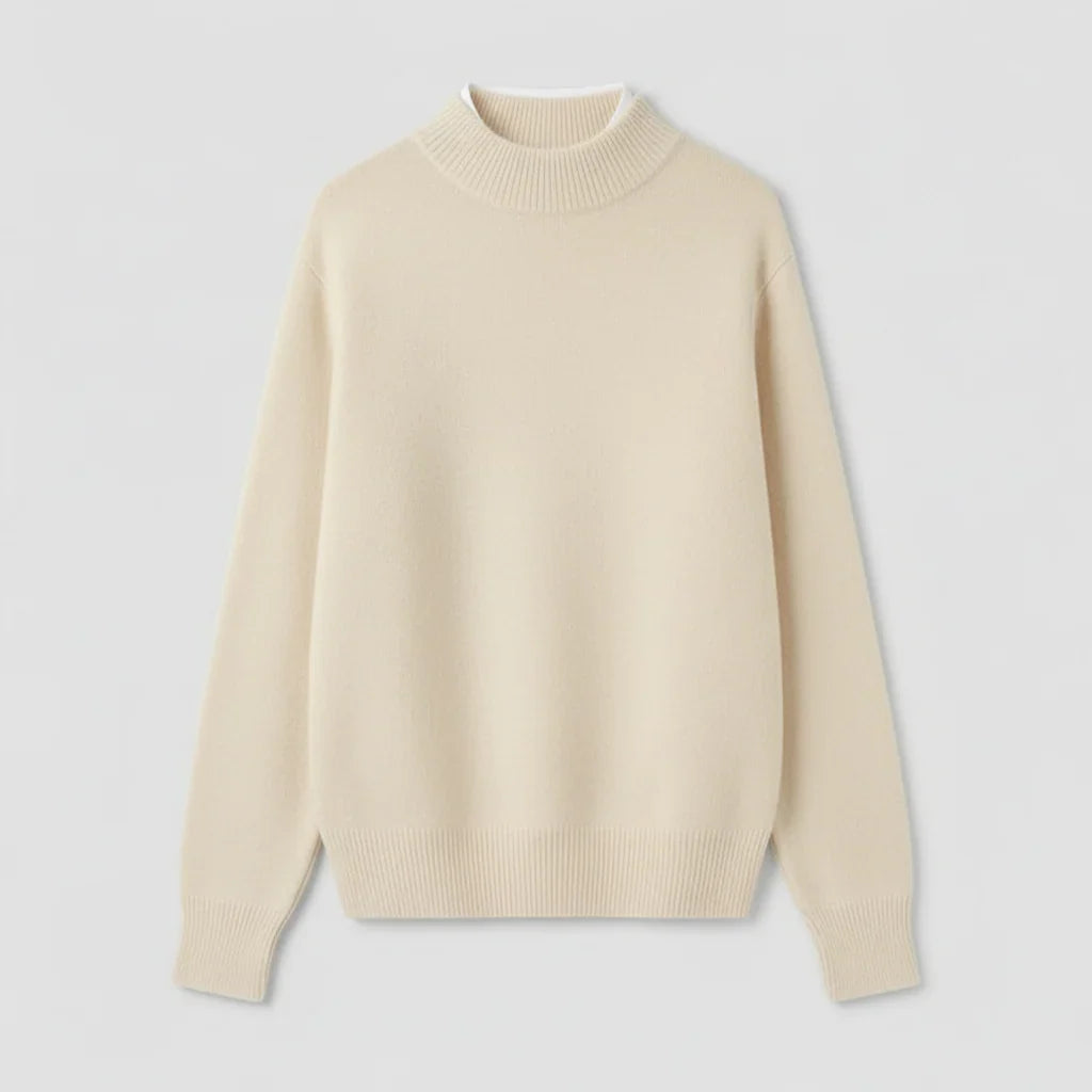 Women's Mock Neck Knit Sweater – Long Sleeve