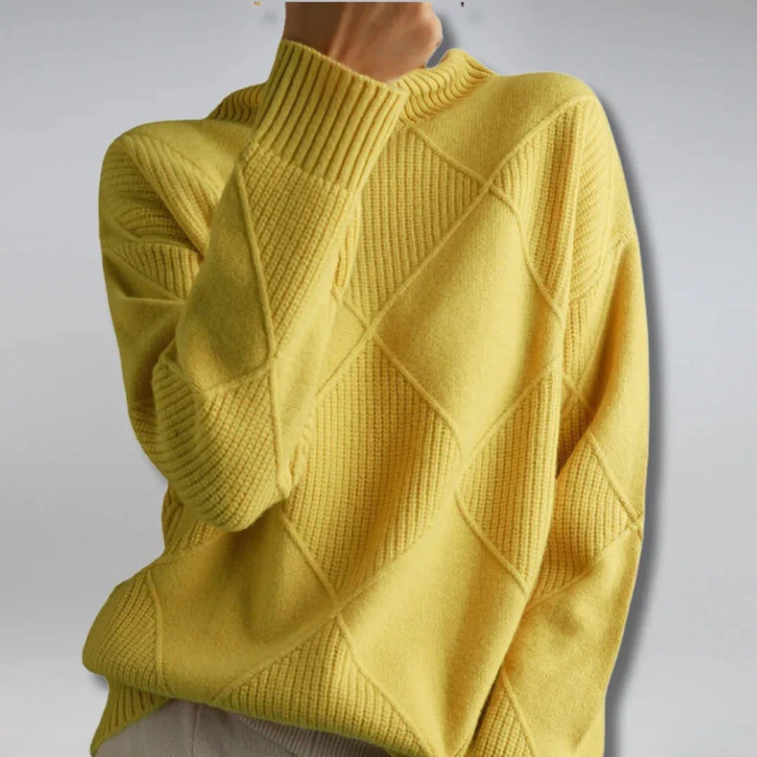 Women's Argyle Turtleneck Sweater – Long Sleeve