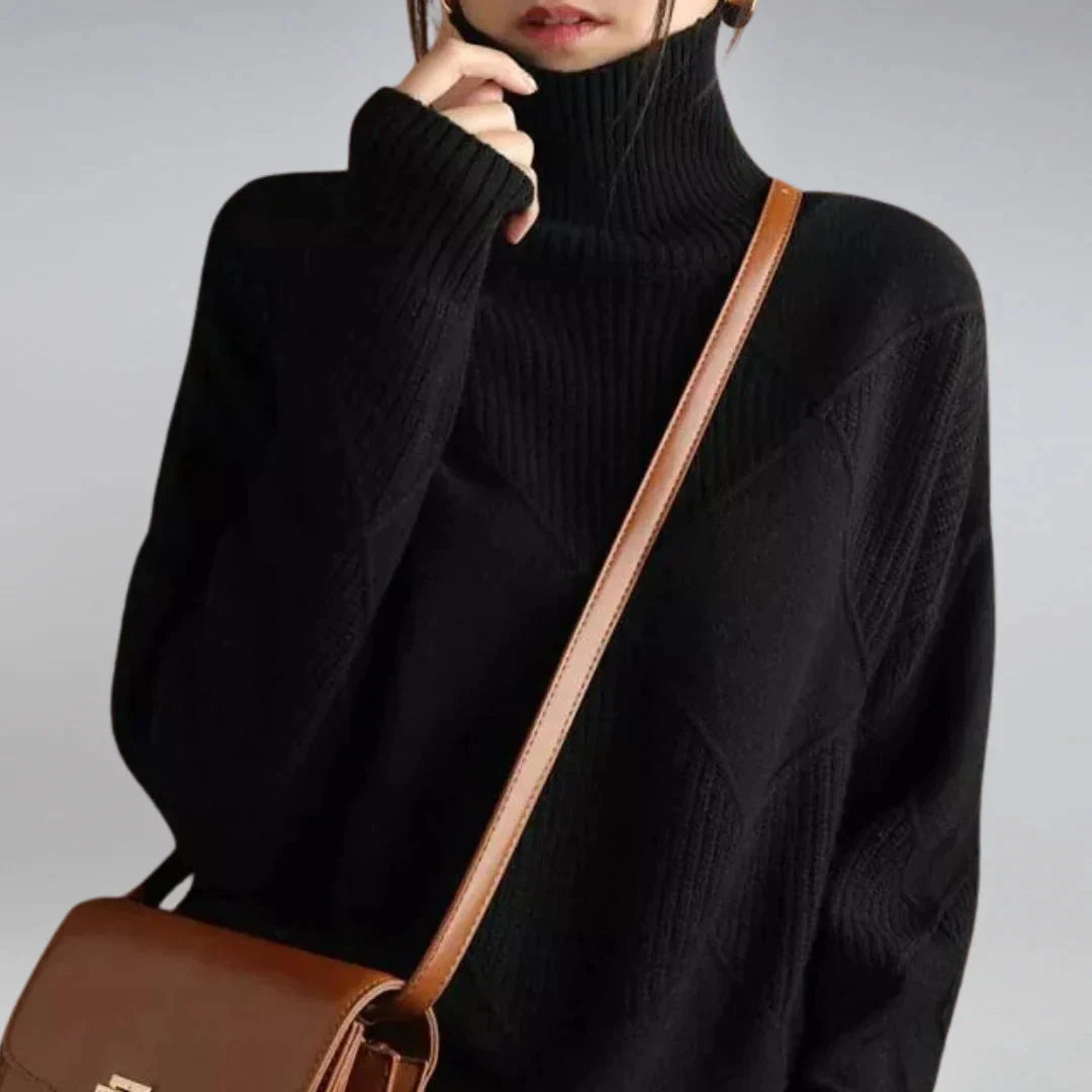 Women's Argyle Turtleneck Sweater – Long Sleeve