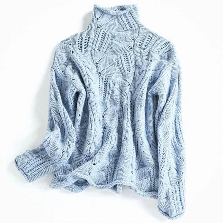 Women's Cable Knit Turtleneck Sweater