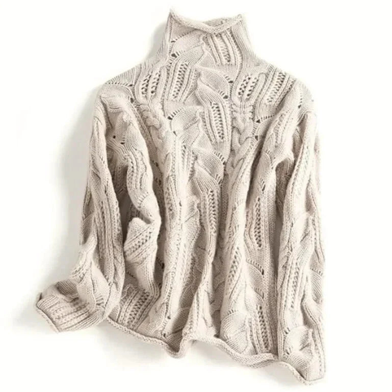 Women's Cable Knit Turtleneck Sweater