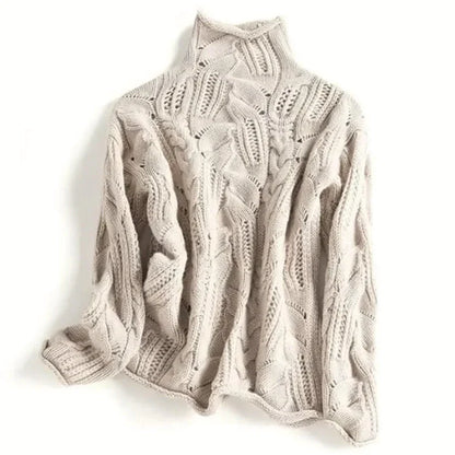 Women's Cable Knit Turtleneck Sweater