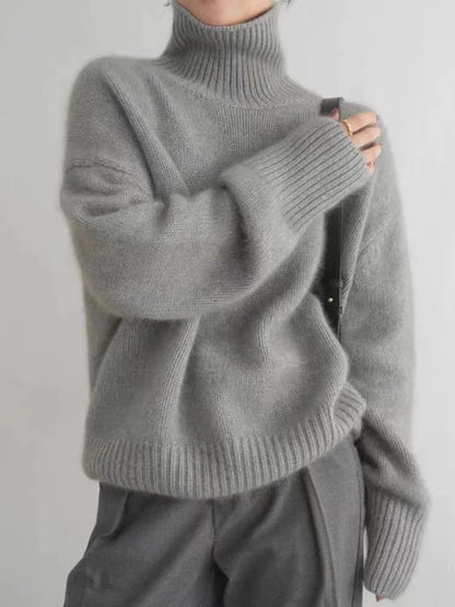 Women's Oversized Turtleneck Sweater – Cashmere