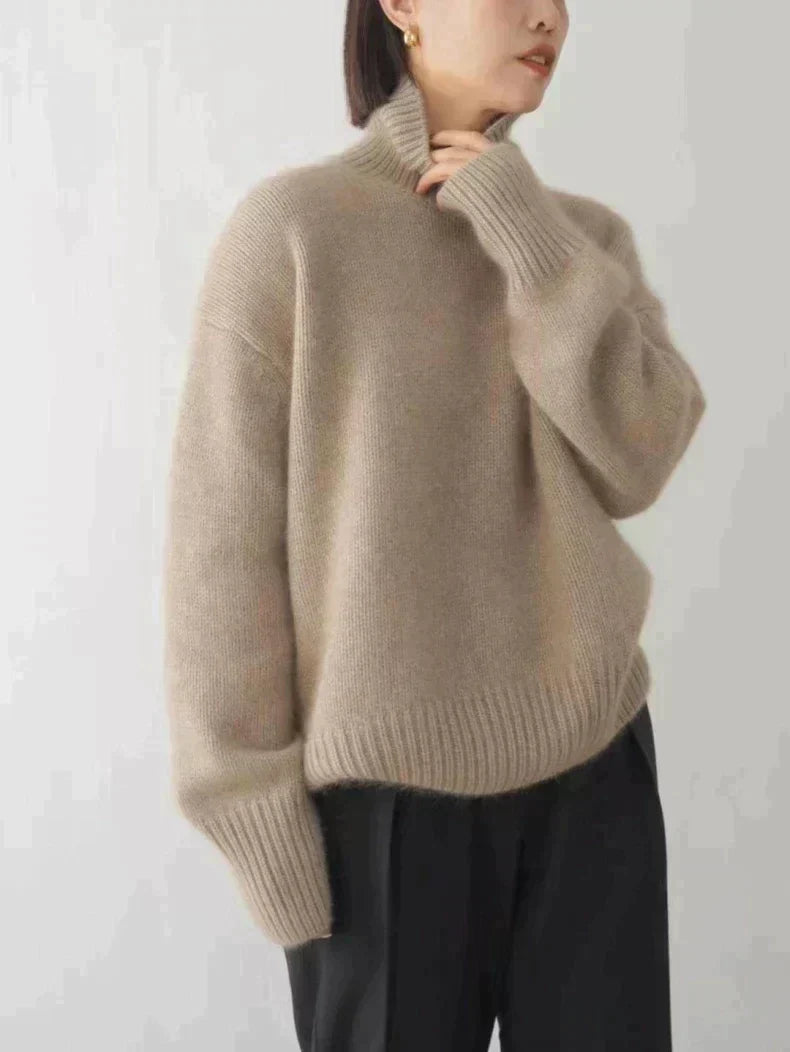 Women's Oversized Turtleneck Sweater – Cashmere