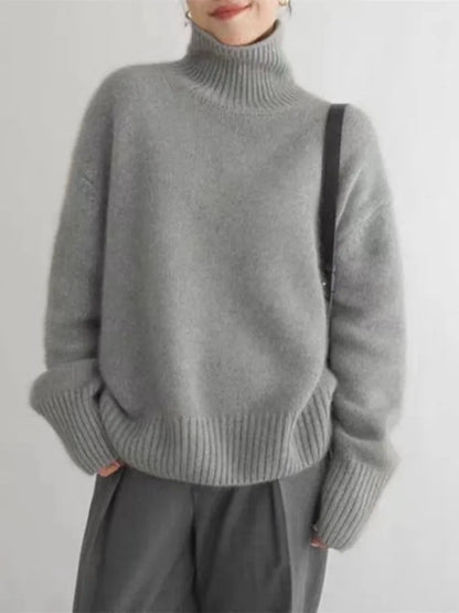 Women's Oversized Turtleneck Sweater – Cashmere