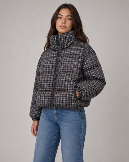 Women's Puffer Coat - Quilted Winter Jacket with Funnel Neck