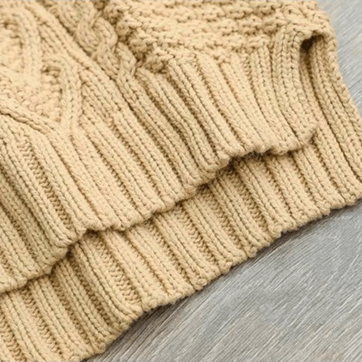 Women's Chunky Cable Knit Sweater – Mock Neck Long Sleeve