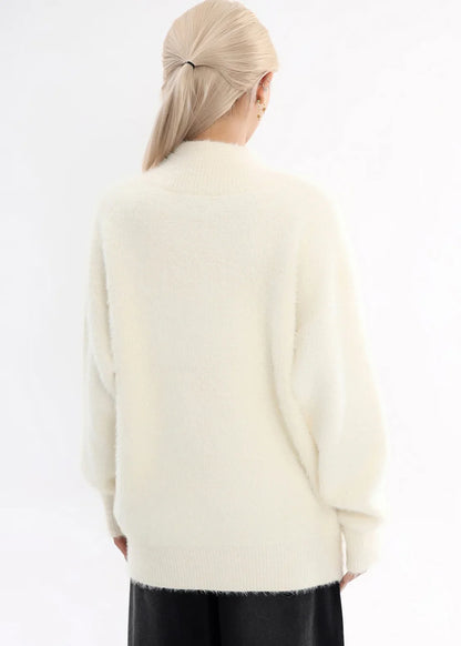 Women's Chunky Knit Sweater – Oversized V-Neck