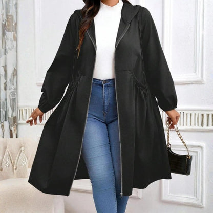 Women’s Plus Size Hooded Coat - Zip Up Winter Jacket