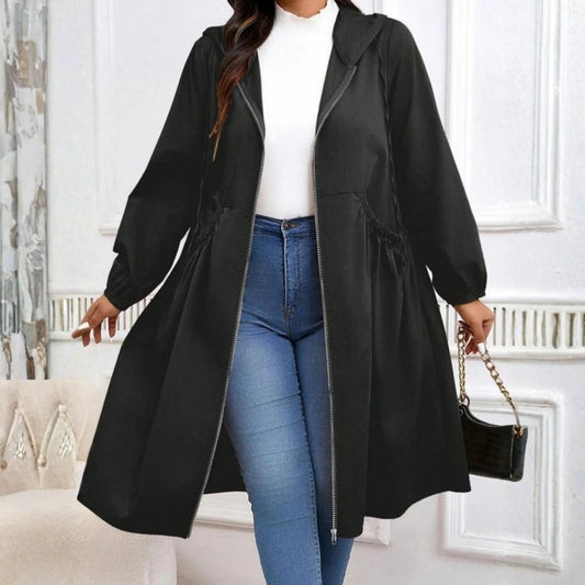 Women’s Plus Size Hooded Coat - Zip Up Winter Jacket