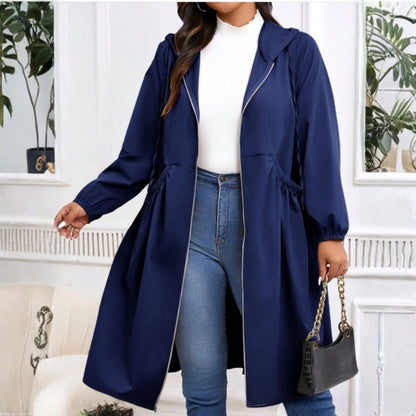 Women’s Plus Size Hooded Coat - Zip Up Winter Jacket