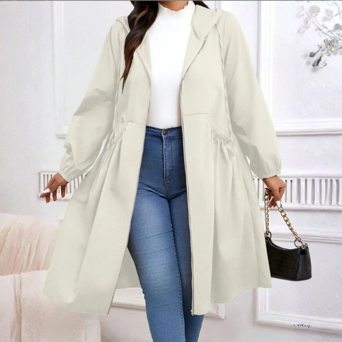 Women’s Plus Size Hooded Coat - Zip Up Winter Jacket