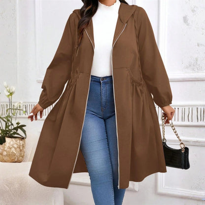 Women’s Plus Size Hooded Coat - Zip Up Winter Jacket