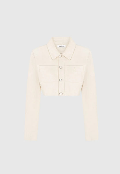 Women's Cropped Denim Jacket – Wide Shoulders