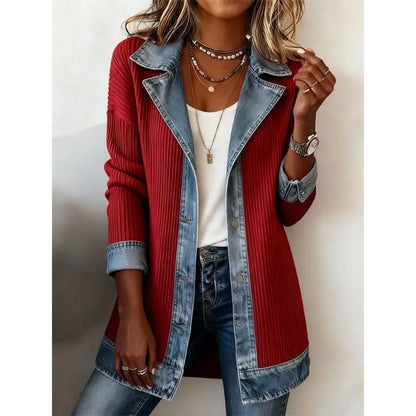 Women’s Patchwork Denim Jacket - Contrast Design