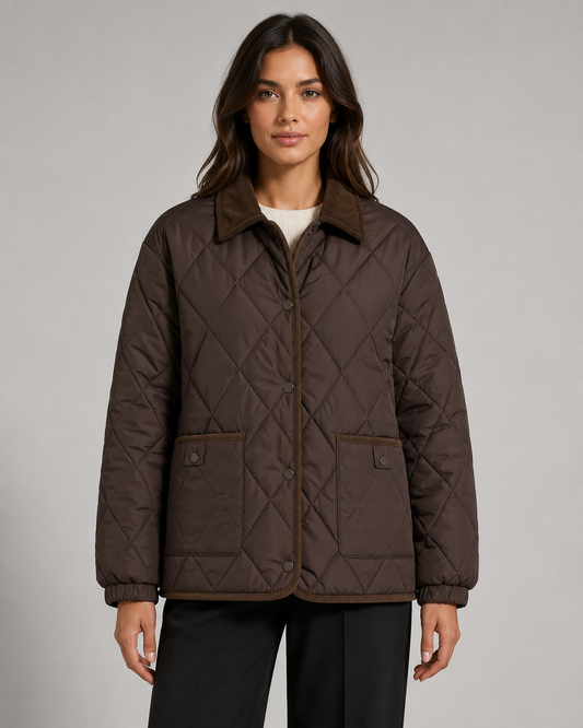 Women's Quilted Jacket - Lightweight Puffer Winter Coat