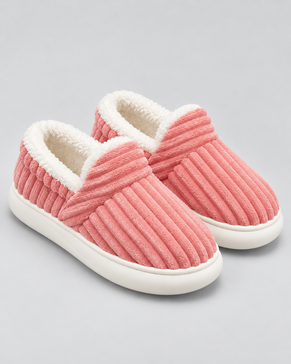 Women's Fleece Lined Slippers - Closed Toe Thick Sole