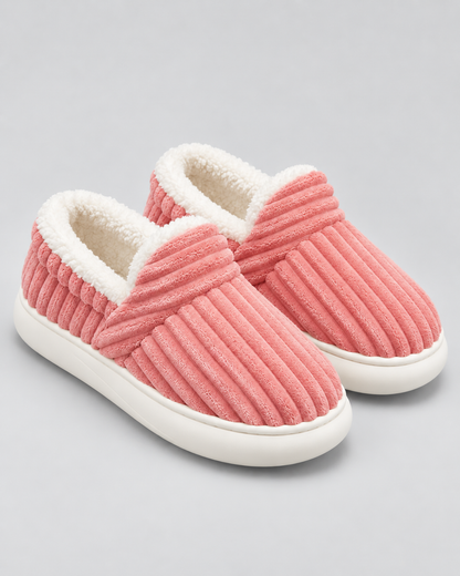 Women's Fleece Lined Slippers - Closed Toe Thick Sole