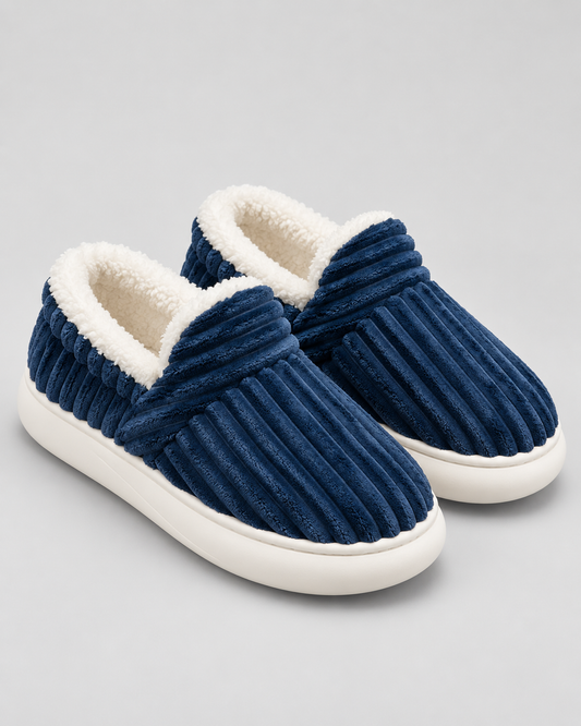 Women's Fleece Lined Slippers - Closed Toe Thick Sole