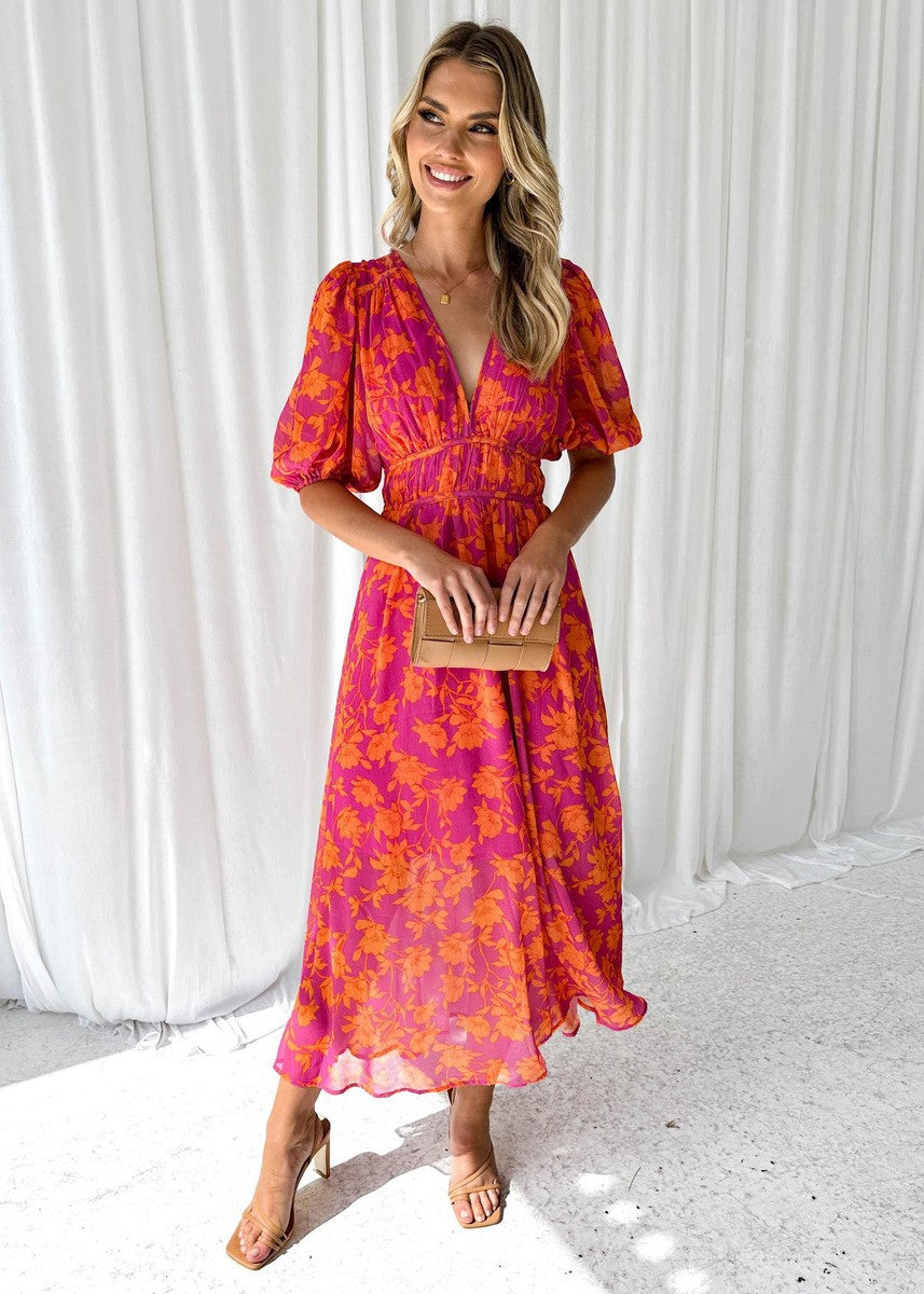 Rosavellee | Floral Evening Maxi Dress Women Fashion Style