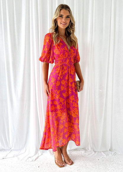 Rosavellee | Floral Evening Maxi Dress Women Fashion Style
