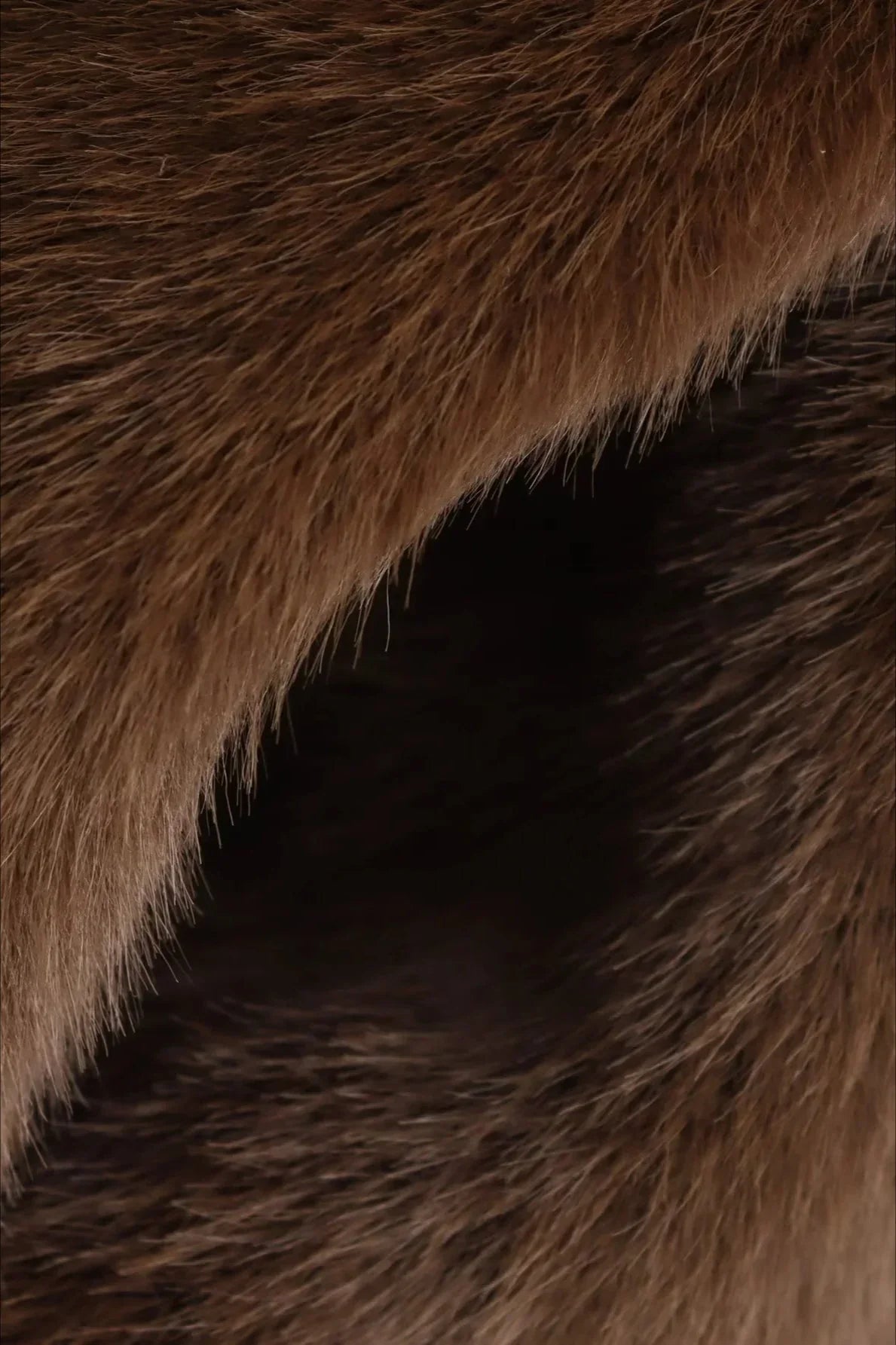 Women's Brown Faux Fur Coat – Short with Lapel Collar