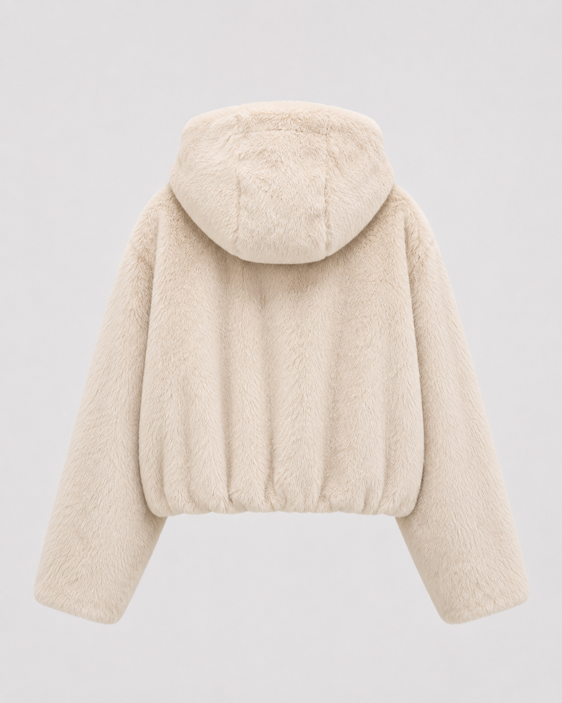 Women's Faux Fur Jacket - Hooded Zip Up Plush Jacket