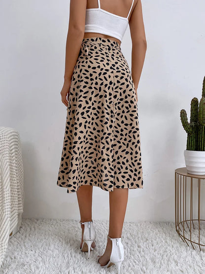 Quinnix | Elegant Printed Wrap Skirt Women Fashion Style