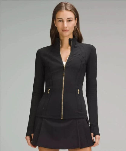 Women’s Zip Up Jacket - High Neck Pockets Casual Outerwear