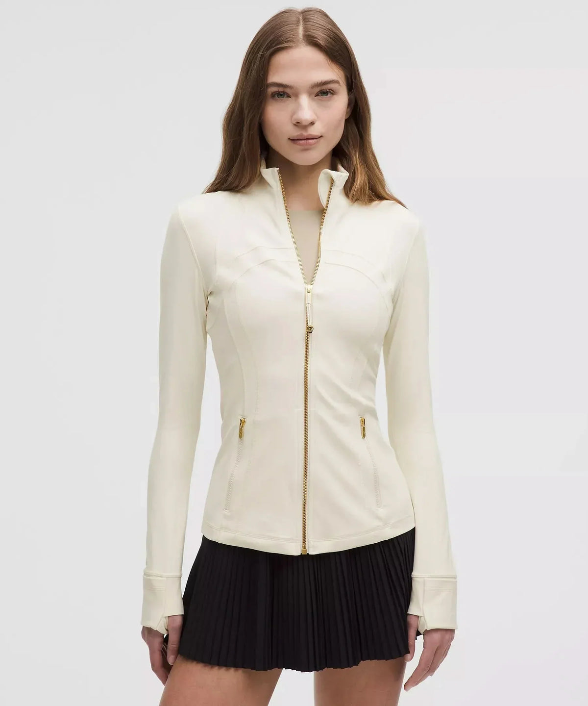 Women’s Zip Up Jacket - High Neck Pockets Casual Outerwear