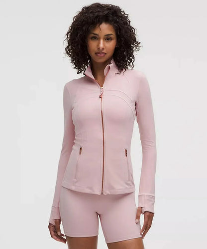 Women’s Zip Up Jacket - High Neck Pockets Casual Outerwear