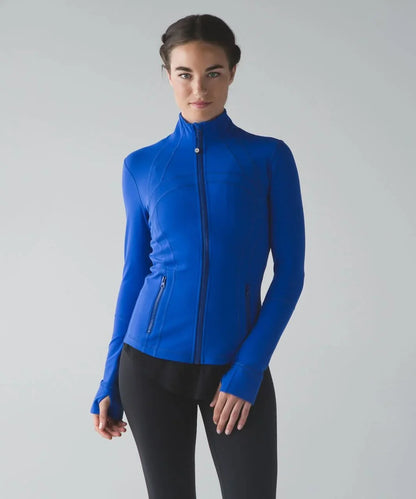 Women’s Zip Up Jacket - High Neck Pockets Casual Outerwear