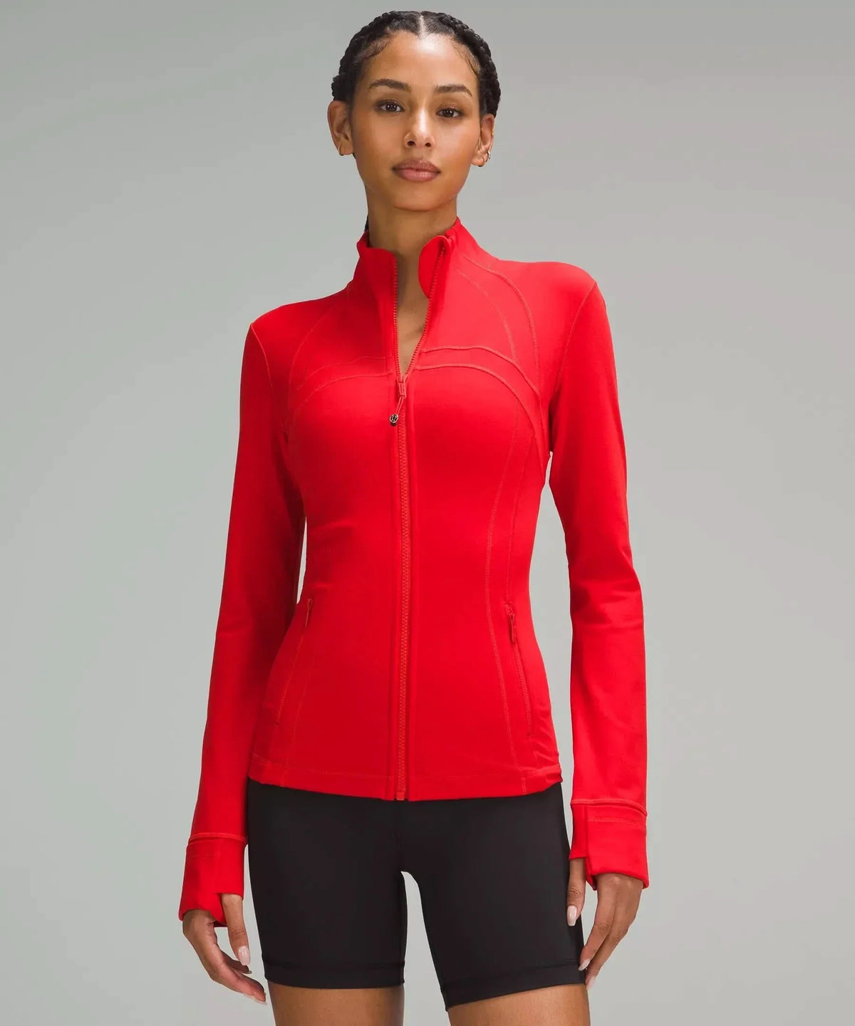 Women’s Zip Up Jacket - High Neck Pockets Casual Outerwear