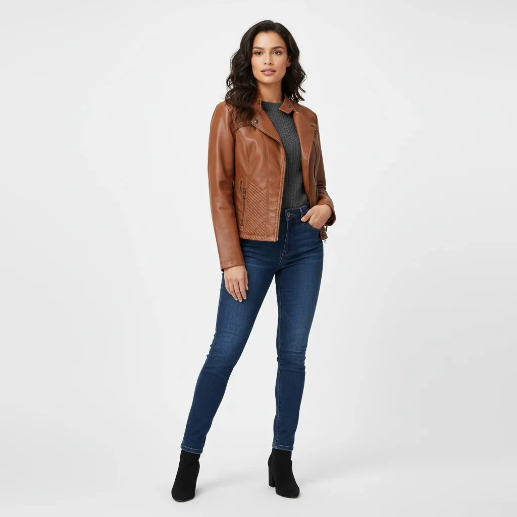 Women's Quilted Winter Coat - Hooded Longline Zip Up Jacket