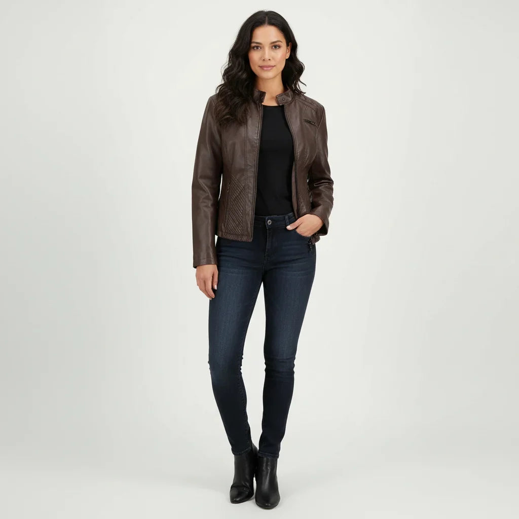 Women's Quilted Winter Coat - Hooded Longline Zip Up Jacket