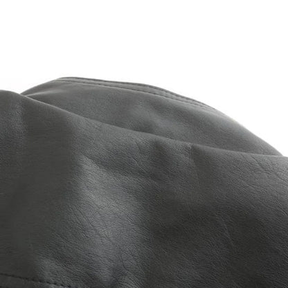 Women's Quilted Leather-Look Jacket – Stand Collar Zip-Up
