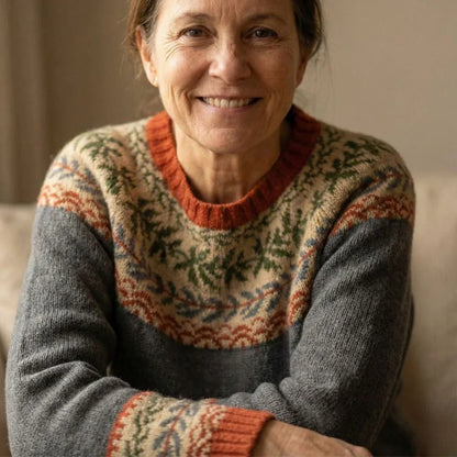 Women's Fair Isle Nordic Sweater – Long Sleeve Knit