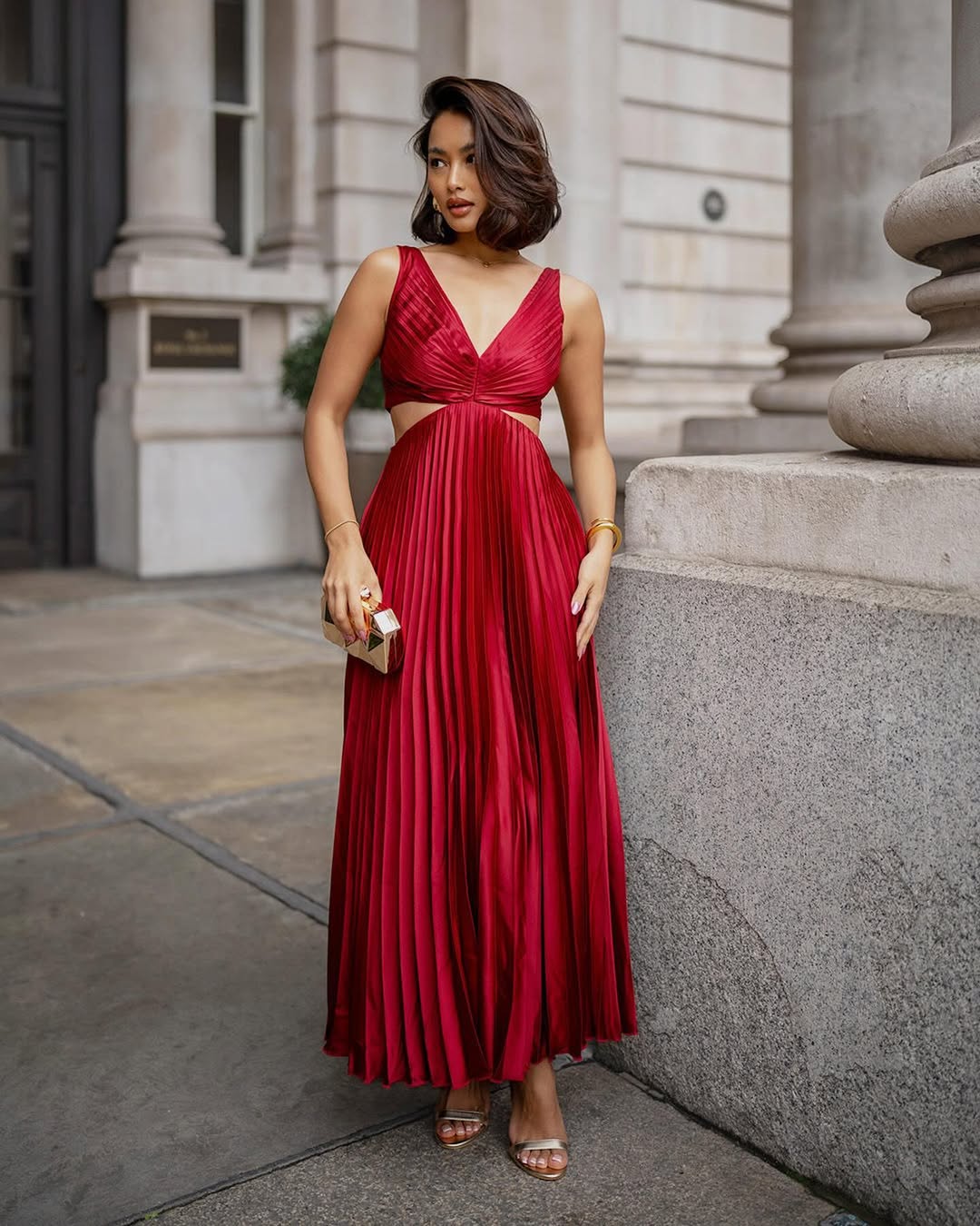 Ysolennea | Pleated Cutout Summer Dress with Chic Style