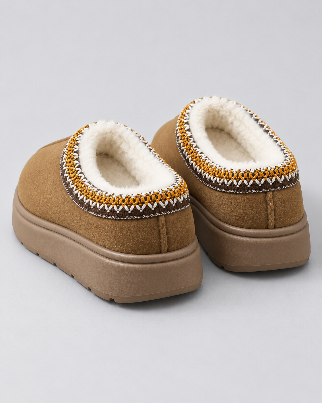 Women's Slippers - Plush Lined Suede Look Slip On