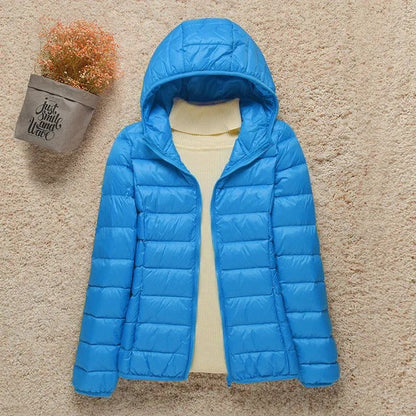Women's Hooded Quilted Puffer Jacket – Lightweight Zip-Up