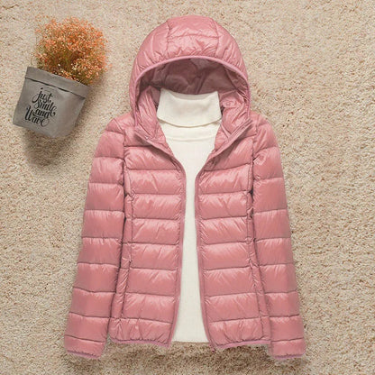 Women's Hooded Quilted Puffer Jacket – Lightweight Zip-Up
