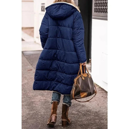 Women's Longline Puffer Jacket – Sherpa-Lined Hooded