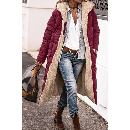 Women's Longline Puffer Jacket – Sherpa-Lined Hooded