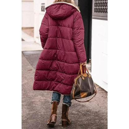 Women's Longline Puffer Jacket – Sherpa-Lined Hooded