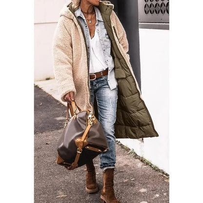 Women's Longline Puffer Jacket – Sherpa-Lined Hooded