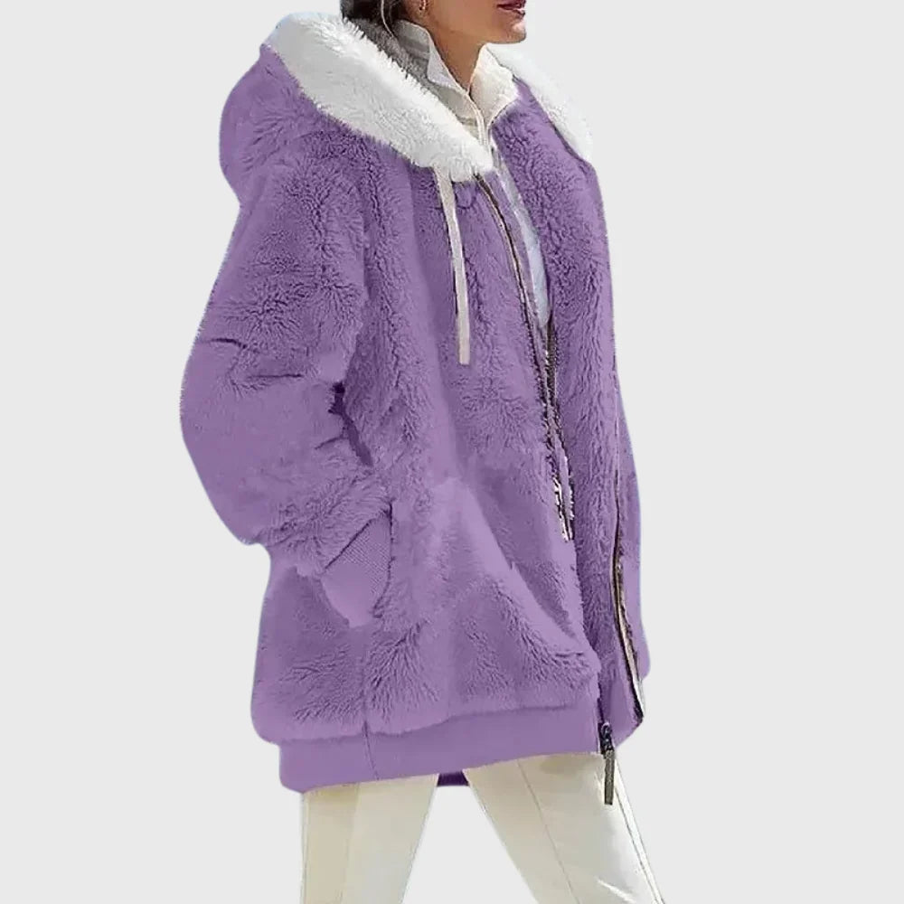 Women's Multicolor Patchwork Puffer Jacket – Hooded Zip-Up