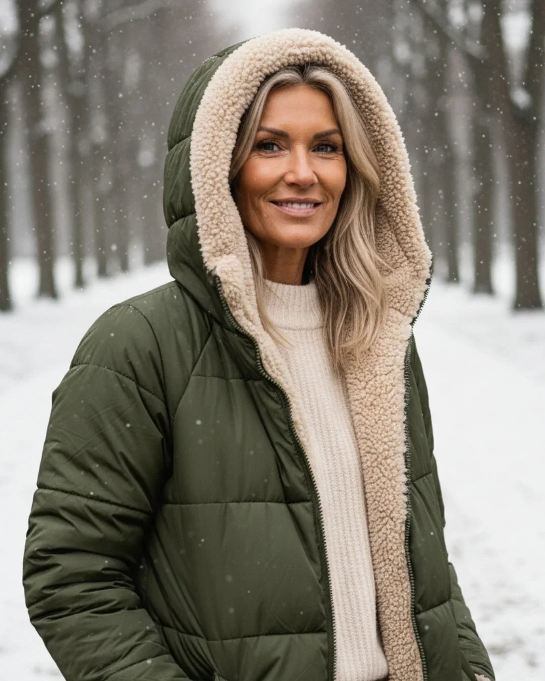 Women's Longline Quilted Coat – Sherpa-Lined Hooded