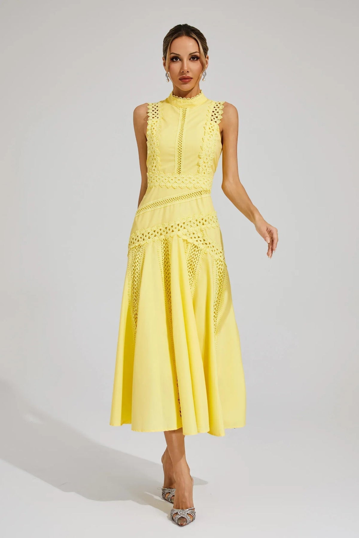 Anouk | Flowy Midi Wedding Guest Dress for Garden Celebrations